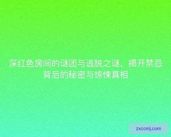 深红色房间的谜团与逃脱之谜，揭开禁忌背后的秘密与惊悚真相