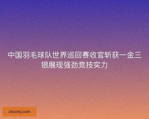 中国羽毛球队世界巡回赛收官斩获一金三银展现强劲竞技实力
